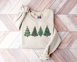 Christmas Sweatshirt,Womens Christmas Sweater,Christmas Crewneck Pullover Christmas Tree Holiday Sweaters Winter Matchin
