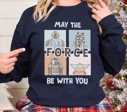 May The Force Be With You Christmas Sweatshirt, Disney Star Wars Christmas Shirt, Galaxy Edge Christmas Shirt, Happy Chr