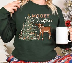 Mooey Christmas Sweatshirt, Funny Christmas Cow Shirt, Farmer Christmas Sweatshirt, Country Christmas Shirt, Western Chr