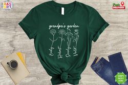 Grandpa Garden Shirt, Flower Garden Shirt, Fathers Garden Shirt, Grandparents Shirt, Fathers Day Shirt, Custom Grandpa S