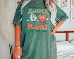 Comfort Colors Earth Day Kindness Planet Shirt, Retro Aesthetic Love Shirt, Gift For Her,  Earth Love Hoodie