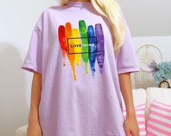 Comfort Colors Love Wins Shirt, LGBTQ Shirt, Love is Love Shirt,pride rainbow shirt, LGBT Shirt, Pride Shirt,Western Pri
