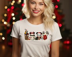 Cute Disney Mickey Minnie Pluto Christmas Coffee T-shirt, Cute Christmas Shirts, Disney Christmas coffee shirts, Mickey
