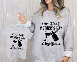 First Mothers Day Sweatshirt for Mom, Mom Gift, Mothers Day Hoodie, Mommy and Baby Outfit for Mothers Day, Matching Moth