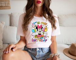 It My Birthday Minnie Mouse Shirt,Birthday Girl Shirt With Minnie, Disney Kids T-shirt for Birthday Party,Disney Tee,Cus