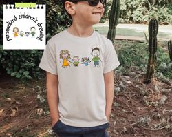 Personalized Drawing Shirt, Custom Childrens Art, Fathers Day Tee, Unique Gift Shirt, Customized Family Top,unique Fathe