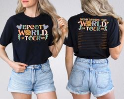 Two-Sided Retro Epcot World Tour Shirt, Mickey And Friends, Retro Disney Epcot Center 1982 Shirt, Retro Disney Shirt, Ep
