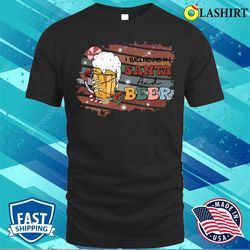 I Believe In Santa And Beer Santa Drinking Beer In Christmas T-shirt - Olashirt