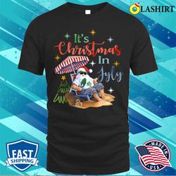 Christmas In July Santa Beach Summer Float Xmas Funny T-shirt - Olashirt