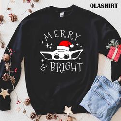 Official Merry And Bright Merry Christmas T-shirt , Trending Shirt - Olashirt