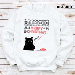 Official Ugly Christmas Sweater Funny Black Cat Merry Christmas Cat Stole Christmas T-shirt - Olashirt