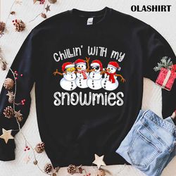 Snowman-christmas Chillin With My Snowmies T-shirt - Olashirt