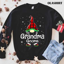 Grandma Gnome Buffalo Plaid Matching Family Christmas Pj T-shirt - Olashirt