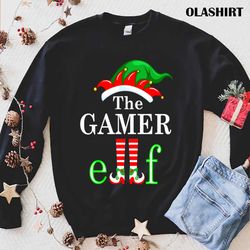 Gamer Elf Family Matching Group Christmas Pajama T-shirt - Olashirt
