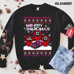 Funny Merry Squidmas Christmas, Funny Vintage Gift Xmas T-shirt - Olashirt