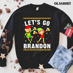 Funny Lets Go Branson Brandon Ugly Christmas Sweater Cute Elf Tee Shirt - Olashirt