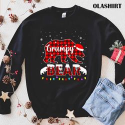 Christmas Pajama Matching Family Red Plaid Grumpy T-shirt - Olashirt