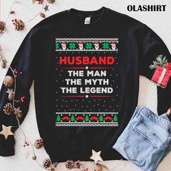 New Husband The Man Myth The Legend Ugly Christmas Sweater T-shirt - Olashirt