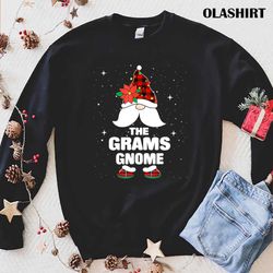 New Grams Gnome Buffalo Plaid Matching Family Christmas Pajama T-shirt - Olashirt