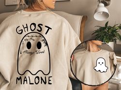 2 Side Ghost Malone Pocket Size Sweatshirt, Halloween Hoodie,Funny Ghost Malone Hoodie,Spooky Halloween,Malone Fan Sweat