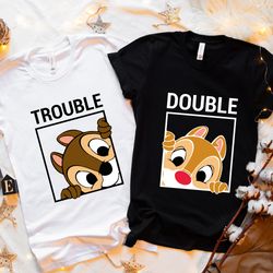 Chip and Dale shirt, Double Trouble Shirt, Disney Couple Shirts, Disney Family Shirts, Disney Vacation shirt, Sibling sh