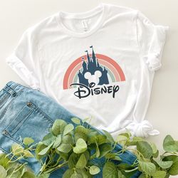 Disney Rainbow Castle Shirt, Disney Vintage ,Disney Family Shirt, Disney Castle Shirt, Disney Retro Shirt,Disneyworld Sh