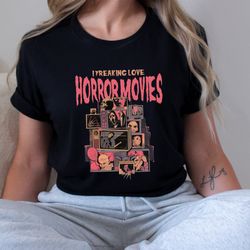 Horror Movies Tee, Horror Movie Fan Gift, Vintage 90s Halloween Movies, Serial Killer Shirt, Family Holiday Spooky Fall