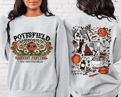 Pottsfield Harvest Festival Sweat Gift For Autumn, Vegetables Fall Sweat, Autumn Harvest Sweat, Goth Clothing, Skeleton