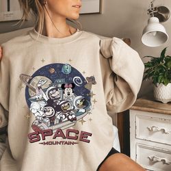 Vintage Mickey and Friends Space Mountain Shirt, Mickey Astronaut, 80s Tomorrowland Shirt, Space Mountain Tshirt, Family
