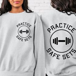 Workout Hoodie, Gym Lifting Hoodie, Workout Pun Shirt, Funny Gym Hoodie, Practice Safe Sets, Cute Gym Sweater, Motivatio