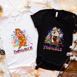 Chip And Dale Double Trouble Shirt, Chip And Dale Disney Couple Shirt, Disney Valentines Shirt, Disney Vacation Shirt