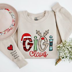 Custom Gigi Claus Sweatshirt Personalized Christmas Gift for Grandma