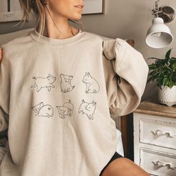 Cute Pigs Sweatshirt, Pig Lover Sweatshirt, Gift for Pig Owner, Pet Lover Sweatshirt, Pig Print Sweatshirt, Funny Pig Sw