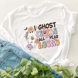 I Ghost People All Year Spooky Season Tee for Halloween Lovers, Horror Design, Perfect Matching Halloween Shirt