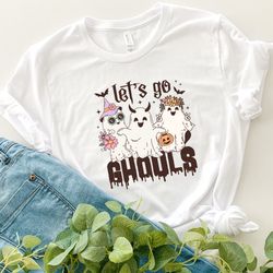 Lets Go Ghouls Vintage 2023 Halloween Tshirt with Retro Ghost Design, Perfect for Spooky Season  Fall