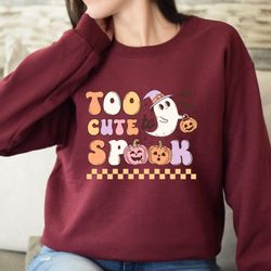 Too Cute to Spook Pumpkin Jack o Lantern Sweat, Perfect Halloween Gift for Adorable Festive Vibes