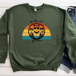 Vintage Camping Shirt Funny Llama Quotes Shirt Adventure Lover Gift, Only You Can Prevent Drama Llama Shirt, Amazing Ret