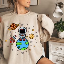 Funny Astronaut Shirt - Outer Space Clothing - Space Curious T-Shirt - Funny Kid Birthday Gift - Spaceman Tee - Meteors