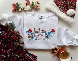 Baby Shark Christmas Lights Sweatshirt, Shark Xmas Sweater, Shark Lover Christmas Shirt, Funny Shark Shirt, Merry Christ
