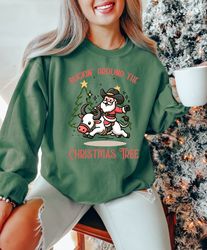 Buckin Around the Christmas Tree Sweatshirt, Christmas Rodeo Cowboy Santa Claus Shirt, Western Christmas Shirt, Cowboy C