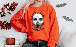 Camp Crystal Lake Short Sleeve Comfort Colors Shirt, Trendy Fall Scary Movie Halloween T-Shirt, Pumpkin Patch Tee, Festi
