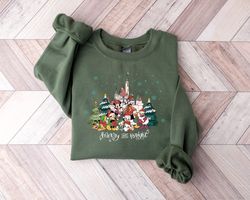 Disney Christmas Sweatshirt, Merry and Bright Christmas Sweater, Mickey Christmas Crewneck, Santa Christmas Shirt, Disne