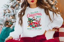 Farm Fresh Christmas Tree Sweatshirt, Disney Mickey and Friends Christmas Sweater, Disneyland Christmas Shirt, Disney Ch
