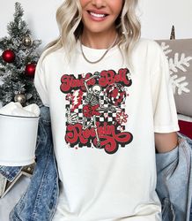 Jingle Bell Rockin Christmas Shirt, Retro Christmas Skeleton Sweater, Groovy Christmas Crewneck, Christmas Gifts, Christ