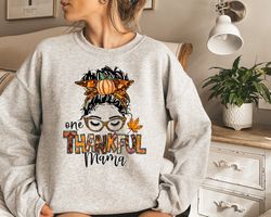 One Thankful Mama Sweatshirt, Thanksgiving Mom Shirt, Fall Mom Sweater, Tis the Season Shirt, Thanksgiving Gifts, Fall M