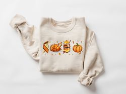 Thanksgiving Dinner Sweatshirt, Fall Food Turkey Pumpkin Spice Latte Shirt, Thanksgiving Gifts, Thanksgiving Pumpkin Pie