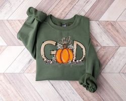 With God All Things Are Possible Sweatshirt, God Christian Shirt, Christian Fall Shirt, Fall Pumpkin Shirt, Fall Jesus S