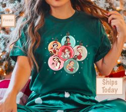 Disney Princess Characters Group Christmas Vintage T-shirt, Mickeys Very Merry Xmas Party Tee, Disneyland Vacation Holid