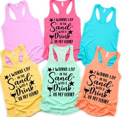 I Wanna Lay In The Sand WomenS Tank Top, Beach Gifts, Beach Lovers Gift, Summer Shirt, Work Out Tank Top, Beach Quotes,