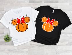 Minnie Pumpkin Unisex Tee, Minnie mouse Pumpkin Tees, Disney pumpkin Fall Tees  Womens Fall T-shirts